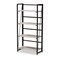 Baxton Studio Lakota Modern Industrial Light Grey Finished Wood and Black Metal 4-Tier Display Shelf 206-12091 - alternate 3